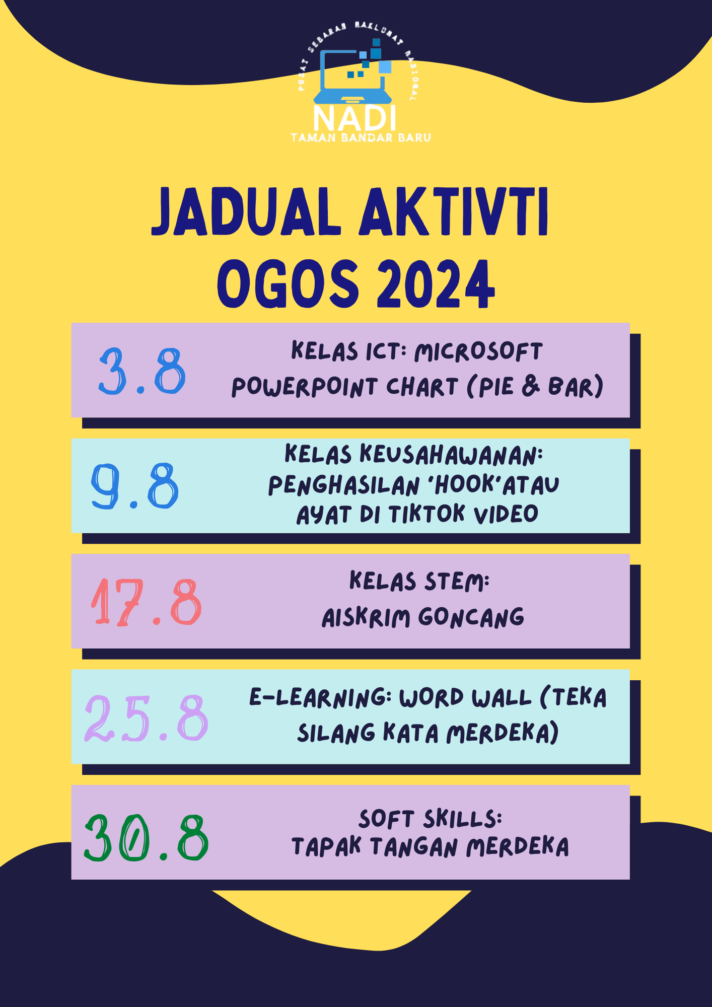 JADUAL AKTIVITI OGOS 2024